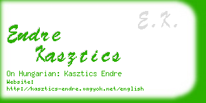 endre kasztics business card